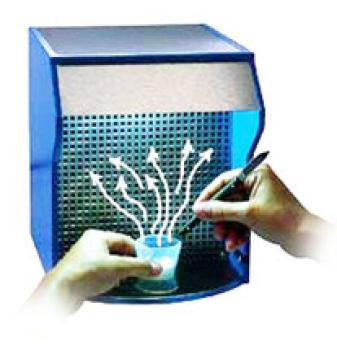 Extraction unit with activated carbon filter